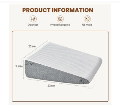 Wedge Pillow, Body Pillow , White& Grey